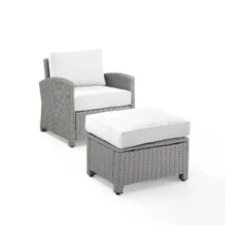 Bradenton 2pc Outdoor Wicker Arm Chair & Ottoman Set - Crosley -Crosley Sales Store GUEST d51da123 5c11 42f6 a5c0 772af4845216