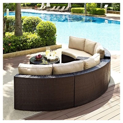 Catalina 4pc Outdoor Wicker Seating Set - Sand - Crosley 6 Catalina 4pc Outdoor Wicker Seating Set - Sand - Crosley - Image 6