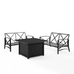 Kaplan 3pc Outdoor Conversation Set With Fire Table & 2 Loveseats - Oatmeal - Crosley -Crosley Sales Store GUEST d67c39be c0f7 4240 b315 80040d4aa650 1