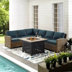 Bradenton 5pc Outdoor Wicker Sectional Set With Fire Table - Crosley 14 Bradenton 5pc Outdoor Wicker Sectional Set With Fire Table - Crosley -Crosley Sales Store GUEST d6cf4c1c 8b71 476c aa68 d25bc70dc43a