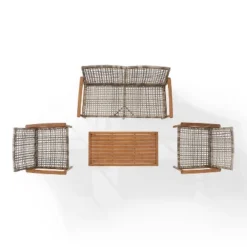 Ridley 4pc Outdoor Wicker & Metal Conversation Set - Gray - Crosley 13 Ridley 4pc Outdoor Wicker & Metal Conversation Set - Gray - Crosley -Crosley Sales Store GUEST d71d5ac7 79ef 4345 8224 463d790f29ff