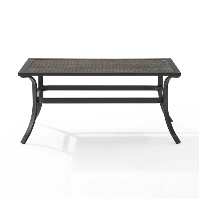 Dahlia Outdoor Tempered Glass Rectangular Coffee Table Matte Black/Brown - Crosley 4 Dahlia Outdoor Tempered Glass Rectangular Coffee Table Matte Black/Brown - Crosley - Image 4