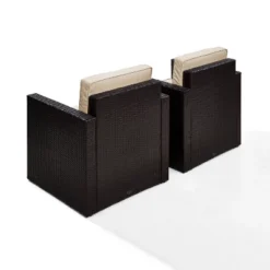 Palm Harbor 3pc All-Weather Wicker Patio Conversation Set - Sand - Crosley -Crosley Sales Store GUEST dc371cc3 6ee9 4f72 befd 64011a8b64bb