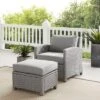 Bradenton 2pc Outdoor Wicker Arm Chair & Ottoman Set - Crosley