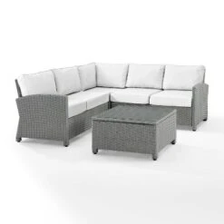 Crosley 4pc Bradenton Steel Outdoor Patio Sectional Sofa Furniture Set -Crosley Sales Store GUEST dd63cff8 4dba 4395 9c32 21b123130b6b