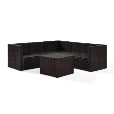 Palm Harbor 6pc All-Weather Wicker Patio Seating Set - Sand - Crosley 4 Palm Harbor 6pc All-Weather Wicker Patio Seating Set - Sand - Crosley - Image 4