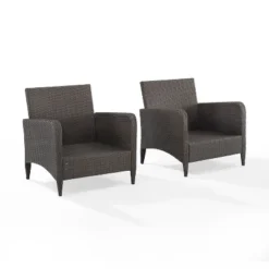 Kiawah 2pk Wicker Patio Chair Blue - Crosley -Crosley Sales Store GUEST ddb67d42 7674 42c4 9dda 2fd512b59d2d