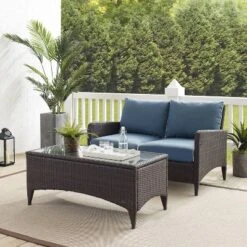 Kiawah 2pc Wicker Patio Seating Set - Blue - Crosley 14 Kiawah 2pc Wicker Patio Seating Set - Blue - Crosley -Crosley Sales Store GUEST e10ce6d0 f669 4964 907a 3b34991c8f3c