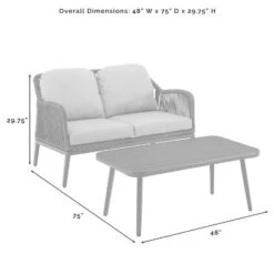 Haven 2pc Outdoor Wicker Conversation Set - Light Gray - Crosley 33 Haven 2pc Outdoor Wicker Conversation Set - Light Gray - Crosley -Crosley Sales Store GUEST e117cd91 16ba 46a5 bc1d 7a67b829fa45
