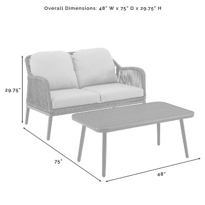 Haven 2pc Outdoor Wicker Conversation Set - Light Gray - Crosley 16 Haven 2pc Outdoor Wicker Conversation Set - Light Gray - Crosley - Image 16