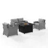 Bradenton 4pc Wicker Seating Set With Fire Table - Crosley