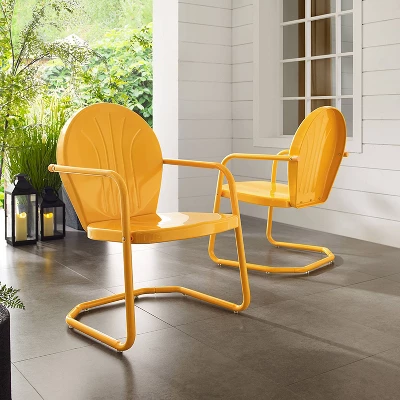 Griffith Metal Chair Tangerine - Crosley 2 Griffith Metal Chair Tangerine - Crosley - Image 2