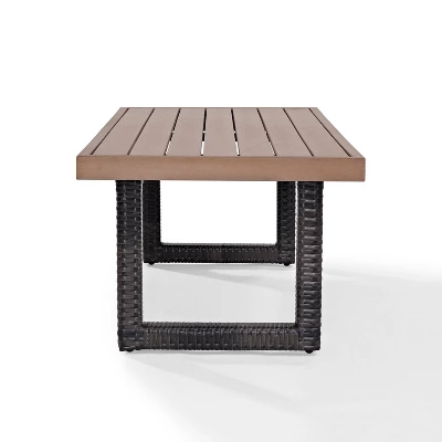 Beaufort Outdoor Wicker Coffee Table - Mist/Brown - Crosley 5 Beaufort Outdoor Wicker Coffee Table - Mist/Brown - Crosley - Image 5