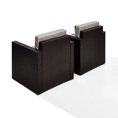 Palm Harbor 3pc All-Weather Wicker Patio Conversation Set Gray - Crosley 3 Palm Harbor 3pc All-Weather Wicker Patio Conversation Set Gray - Crosley - Image 3