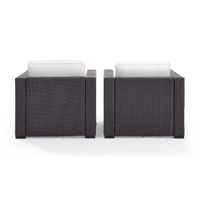 Biscayne 2pk Outdoor Wicker Chairs - White - Crosley 6 Biscayne 2pk Outdoor Wicker Chairs - White - Crosley - Image 6