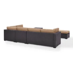 Biscayne 6pc Outdoor Wicker Sectional Set - Mocha - Crosley -Crosley Sales Store GUEST e583f4f1 f0de 4d24 9aba 437ebaed9045