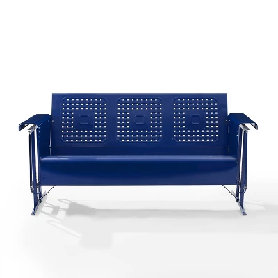 Bates Outdoor Metal Sofa Glider - Navy - Crosley 4 Bates Outdoor Metal Sofa Glider - Navy - Crosley - Image 4
