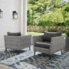 Richland 2pk Outdoor Wicker Armchairs - Charcoal - Crosley
