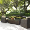 Palm Harbor 3pc Outdoor Wicker Seating Set - Sand - Crosley