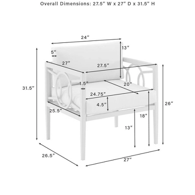 Ashford 2pk Outdoor Metal Arm Chairs - Cream - Crosley 9 Ashford 2pk Outdoor Metal Arm Chairs - Cream - Crosley - Image 9