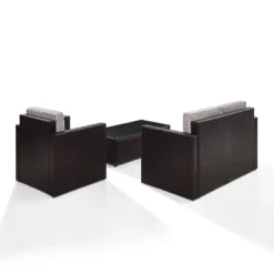 Palm Harbor 3pc All-Weather Wicker Patio Seating Set - Crosley