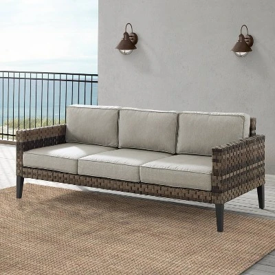 Prescott Outdoor Wicker Sofa - Crosley 1 Prescott Outdoor Wicker Sofa - Crosley