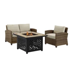Crosley 3pc Bradenton Steel Outdoor Patio Fire Pit Furniture Set Tan/Brown -Crosley Sales Store GUEST e9f3227b 1729 4486 9d63 511e37ee3876