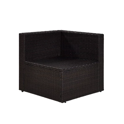 Palm Harbor Outdoor Wicker Corner Chair - Sand - Crosley 6 Palm Harbor Outdoor Wicker Corner Chair - Sand - Crosley - Image 6