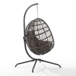 Tess Indoor/Outdoor Wicker Hanging Egg Chair - Gray/Driftwood - Crosley -Crosley Sales Store GUEST edb76553 3c1f 4104 bdc7 97f35928bf67