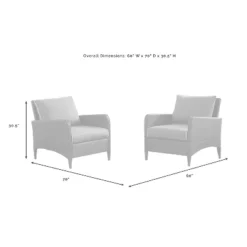 Kiawah 2pk Wicker Patio Chair - Sand - Crosley -Crosley Sales Store GUEST eefec1b4 c794 4cec b8d2 6dcfc1e675d3