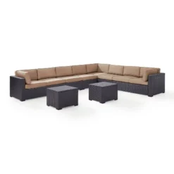 Crosley 7pc Biscayne 7pc Steel Outdoor Patio Sectional Sofa Furniture Set Mocha -Crosley Sales Store GUEST f164f321 62e8 4c95 a4ef e6d045638b69