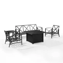 Kaplan 5pc Outdoor Sofa Set With Fire Table - Mist - Crosley -Crosley Sales Store GUEST f2c4fe12 407d 4827 a6f2 2e47dad3e225