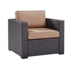 Biscayne Outdoor Wicker Armchair - Mocha - Crosley -Crosley Sales Store GUEST f3b1a9c2 d3da 46c8 a13f f048f5ac9781