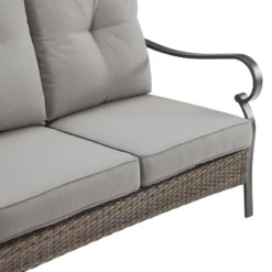 Dahlia Outdoor Steel Sofa Taupe/Matte Black - Crosley -Crosley Sales Store GUEST f3c84852 b9fa 4384 9b2c 0940da8d806a