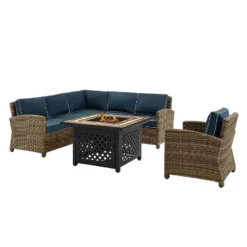 Bradenton 5pc Outdoor Wicker Seating With Fire Table - Crosley -Crosley Sales Store GUEST f4f1748b 65bf 41d4 b3cf 0a5e0a9d3076