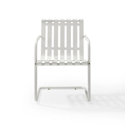 2pk Gracie Outdoor Metal Chair White - Crosley 1 2pk Gracie Outdoor Metal Chair White - Crosley