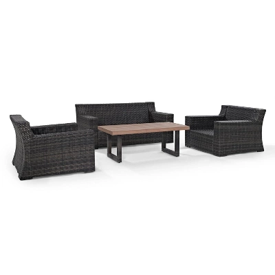 Beaufort 4pc Outdoor Wicker Seating Set - Mist - Crosley 6 Beaufort 4pc Outdoor Wicker Seating Set - Mist - Crosley - Image 6