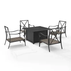 5pc Dahlia Outdoor Steel Fire Pit Set Taupe/Matte Black - Crosley -Crosley Sales Store GUEST f79818c9 c368 41d8 bde4 e86219a703e7
