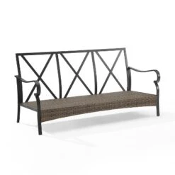 Dahlia Outdoor Steel Sofa Taupe/Matte Black - Crosley -Crosley Sales Store GUEST f895d8bc 00b7 4c56 b8f7 4f667d0f2ad8