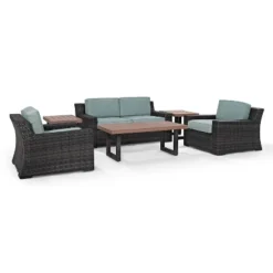 Beaufort 6pc Outdoor Wicker Conversation Set - Mist - Crosley 11 Beaufort 6pc Outdoor Wicker Conversation Set - Mist - Crosley -Crosley Sales Store GUEST f90636fb 5f7c 4615 8099 d3b8c22b9383