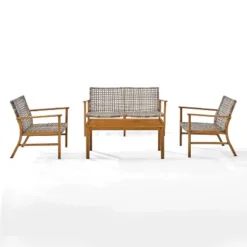 Ridley 4pc Outdoor Wicker & Metal Conversation Set - Gray - Crosley 11 Ridley 4pc Outdoor Wicker & Metal Conversation Set - Gray - Crosley -Crosley Sales Store GUEST f9546c1b 06fd 447d 8ddc 8aa01ca705f1