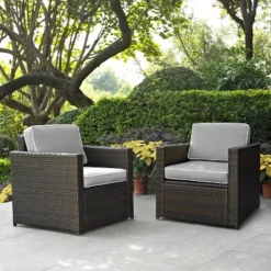 Palm Harbor 3pc All-Weather Wicker Patio Conversation Set Gray - Crosley 17 Palm Harbor 3pc All-Weather Wicker Patio Conversation Set Gray - Crosley -Crosley Sales Store GUEST fa0716e3 6b03 4cdb 8502 b8ec61f3bffd