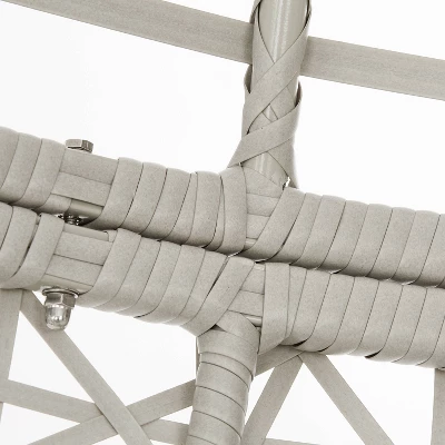 Lorelei Indoor/Outdoor Wicker Hanging Egg Chair - Gray/Light Gray - Crosley 10 Lorelei Indoor/Outdoor Wicker Hanging Egg Chair - Gray/Light Gray - Crosley - Image 10