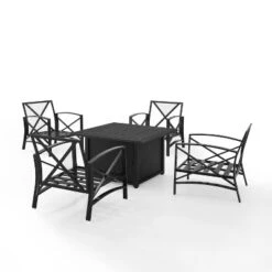 Kaplan 5pc Outdoor Conversation Set With Dante Fire Table & 4 Arm Chairs - Oatmeal - Crosley -Crosley Sales Store GUEST fbeca4ef e8c7 4601 b9da 1cf0006d3a3c