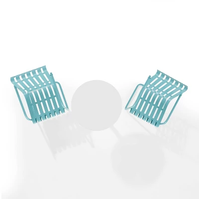 Gracie 3pc Outdoor Metal Bistro Set With Table & 2 Armchairs - Crosley 6 Gracie 3pc Outdoor Metal Bistro Set With Table & 2 Armchairs - Crosley - Image 6