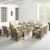 Tribeca 8pc Outdoor Wicker Conversation Set - Sand/Driftwood - Crosley