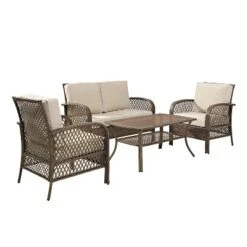 Tribeca 4pc Outdoor Wicker Conversation Set - Sand/Driftwood - Crosley 12 Tribeca 4pc Outdoor Wicker Conversation Set - Sand/Driftwood - Crosley -Crosley Sales Store GUEST fdc569f1 27ae 4722 ad80 b582d94f6917