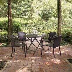 Palm Harbor 5pc Outdoor Wicker Dining Set - Brown - Crosley -Crosley Sales Store GUEST ff70accf a4cb 456f 9f43 bfd1220f6347