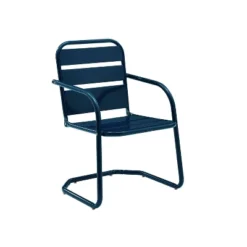 Brighton 2pc Metal Chair Set - Navy - Crosley